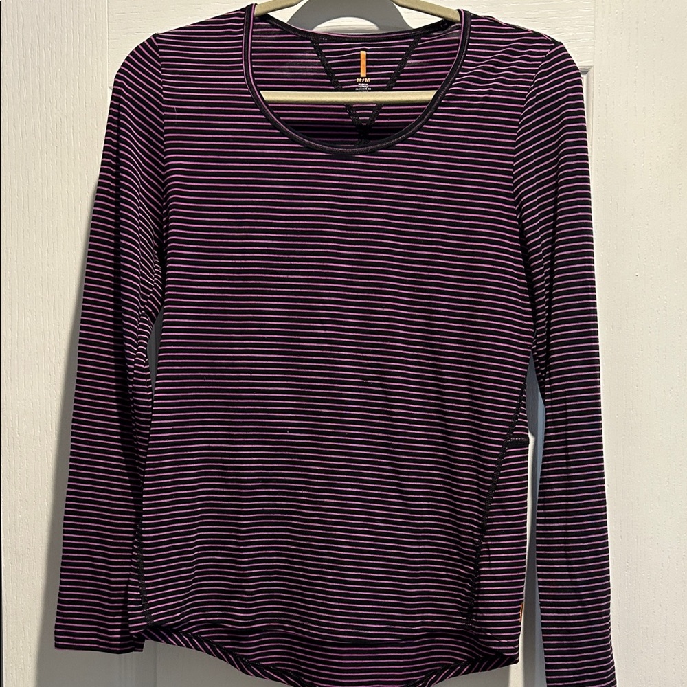 Lucy athletic long sleeve Striped Purple Women's Top